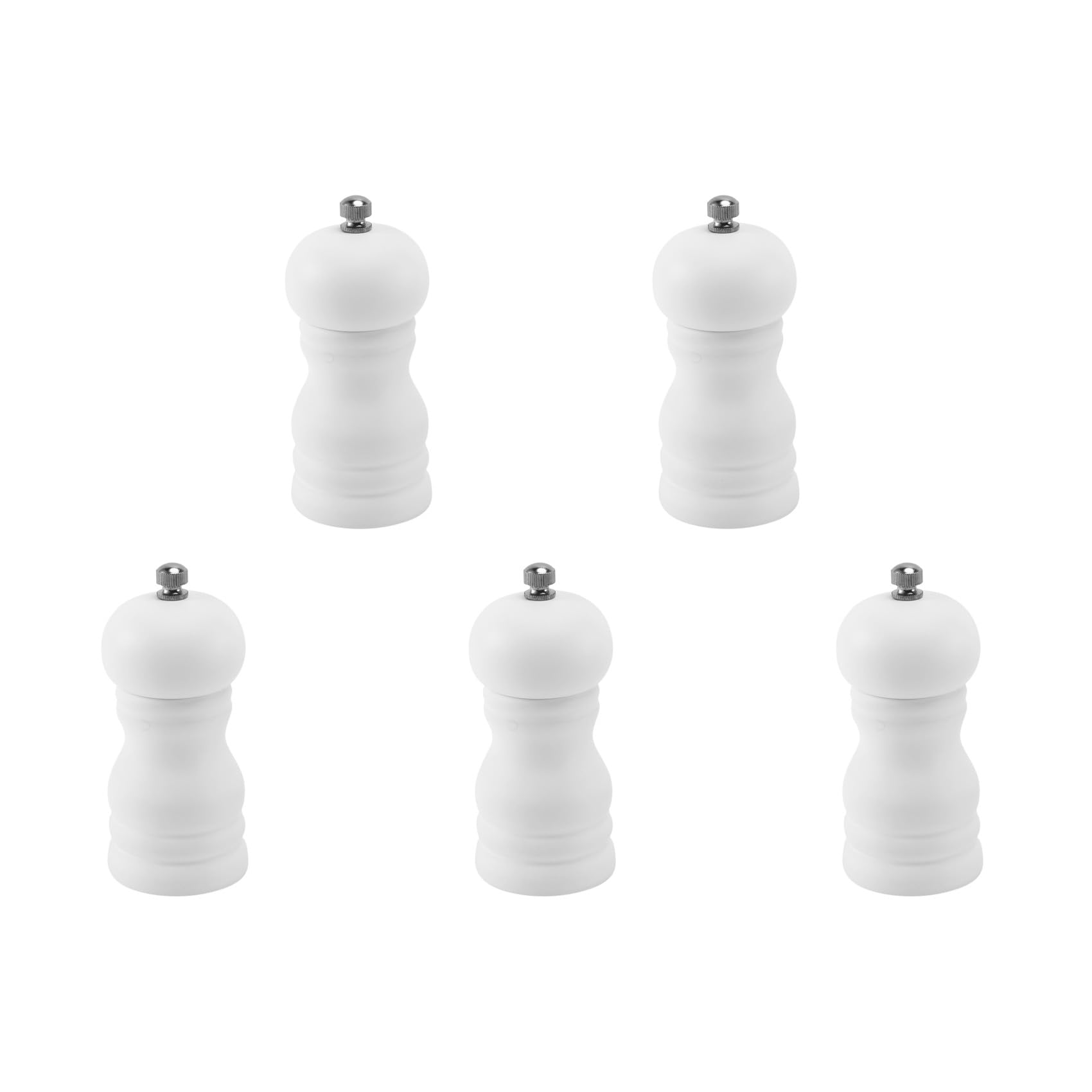Hndhbfgrt 5X Wood Salt and Pepper Grinder Set Manual Pepper Salt Mill Shaker, Solid Wood with Adjustable Coarseness White