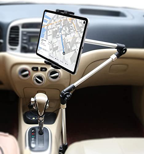 Aozcu Car Or Truck Seat Rail Tablet Mount, 35" Metal Floor Seat Bolt Tablet Holder With 1/4" Adapter For Camera, Flexible Phone Stand For Ipad 12.9 Air Mini, Galaxy Tabs, Dslr, 4-13'' Tablets #TOP6