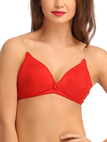 Image of Clovia Women's Cotton Rich Solid Non-Padded Full Cup Wire Free T-Shirt Bra - Dark Blue