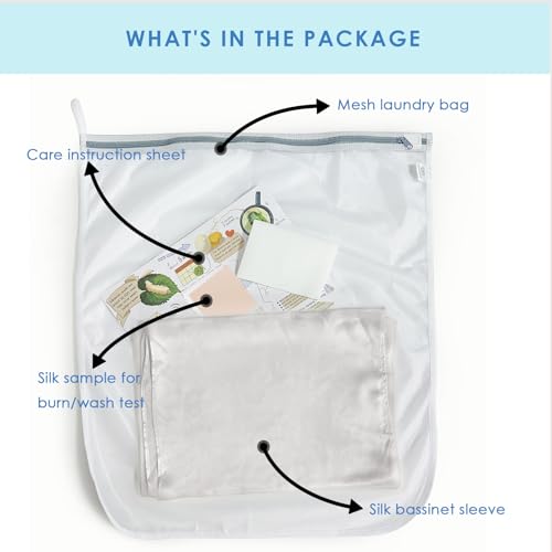 Image of PROMEED 100% Mulberry Silk Bassinet Sleeve for Baby Bald Spots, Preminium 23 Momme Silk Bassinet Half Sheet for Baby Hair Loss (Light Grey)