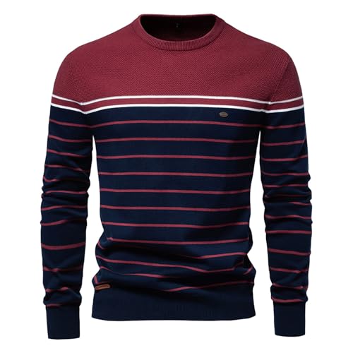 Men's Crewneck Knitted Sweater Long Sleeve Fall Winter Knit Pullover Jumper Lightweight Soft Knit Sweaters Tops3