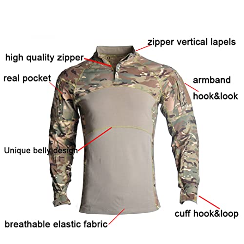 Camuflaje caza camisas carga pantalones en conjunto militar elástico 5