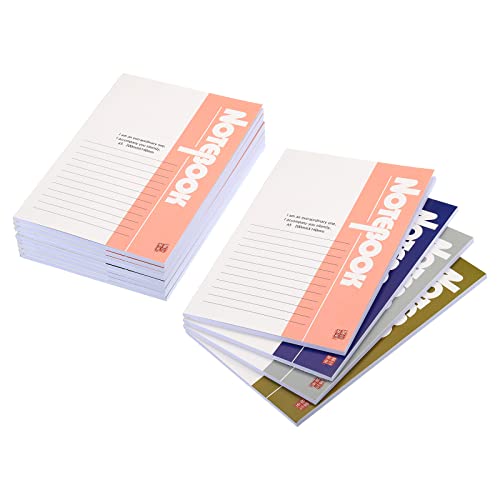 PATIKIL Kompositions-Notizbücher A5, 10 Stück, breit, liniert, 48 Blatt, 70 g/m², für Klassenzimmer, Zuhause, Büro, verschiedene Farben Cover