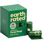 Earth Rated Dog Poo Bags, Guaranteed Leak Proof and Extra Thick Waste Bag Refill Rolls For Dogs, Fragrance-Free, 270 Count