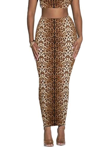 Women's Long Pencil Skirt - High Waisted Summer Fall Y2K Club Bodycon Tight Maxi Skirts3