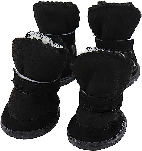 4 Stück Kleine Schuhe für Hunde Winter Innenfutter aus Plüsch...