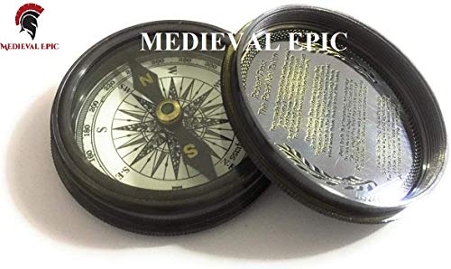 Brújula Marina de Latón Vintage - Regalo Náutico con Estuche de Cuero por Medieval Epic miniatura 2