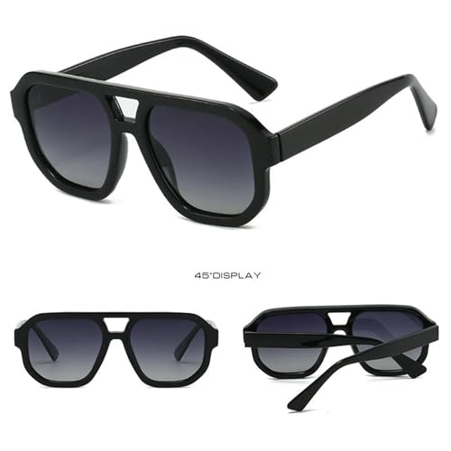 willochra 70s Oversized Pilot Sunglasses Women Men Vintage Double beam Gradient Shades Eyewear Trendy Sun Glasses2