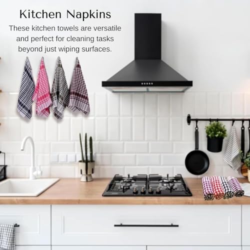 Image of Solitude 12 Pcs Cotton Kitchen Cloth /Napkin | 55 x 40 cm | Bulk Cotton Kitchen Cleaning Dish Cloths | Scrubbing Wash Cloth Sets | Multipurpose Napkins