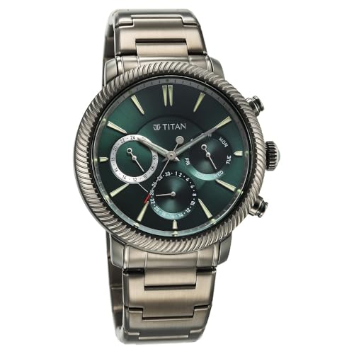 Titan Regalia Stellar Quartz Green Dial Men's Watch Grey - Image 7