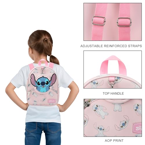 Disney Stitch Playful Pose Pink 10.5" Mini PU Backpack4