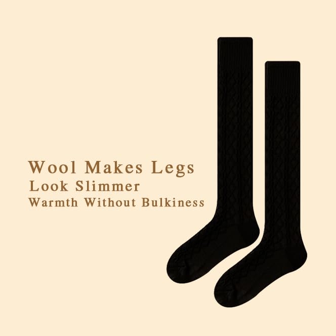 1 Pair Of Women's Knee-high Long Socks, Multi-Color Wool Blend, Fashionable Versatile, Leg Warmers For Daily Outfit2