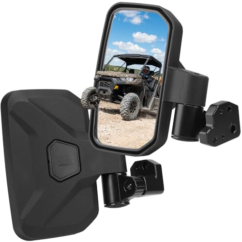 KEMIMOTO UTV Side Mirrors Upgraded Auto Fold Reset Adjustable Side Mirrors Fit Full Door Half Door Compatible with 2016-2025 Can-Am Defender & Defender MAX HD5 HD7 HD8 HD9 HD10