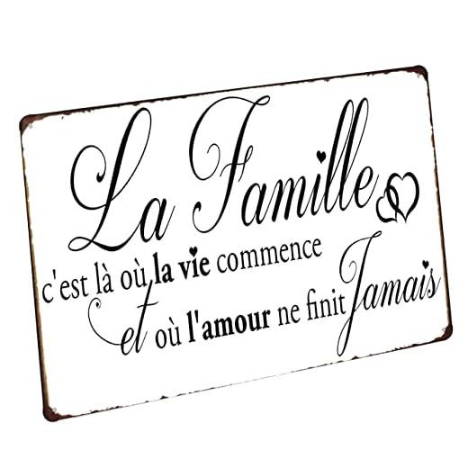 Hioni La Familia Es Donde Comienza La Vida Placa De Pared Decorativa De Metal
