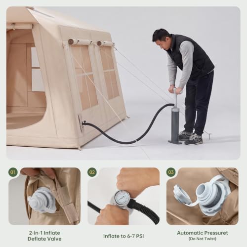 Aoxun Carpa Inflable para 8-10 Personas con Luz LED miniatura 5