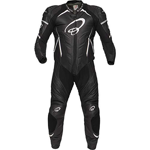 5284-0142 - Black Thunder 1-Piece Leather Motorcycle Suit 52 Black...