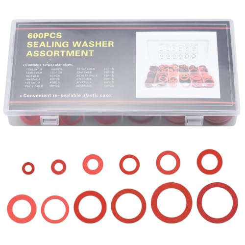 Lantoo ナイロンフラット 平座金 フラット フラットワッシャー 12種類 600個入り収納ケース付き メントキット 補修ツール