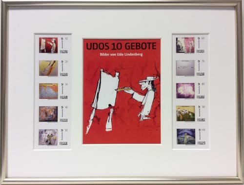 Räuchermännchen Udo Lindenberg 17 Kunstverlag Christoph Falk Udos 10 Gebote Briefmarken-Silberrahmen -...