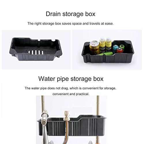 XBSXP Garden hose reel trolley with 3/4 inch hose, Portable water pipe rack kit, With adjustable spray high-pressure water gun, Heavy-duty sprinkler for car washing/garden irrigation - Image 5