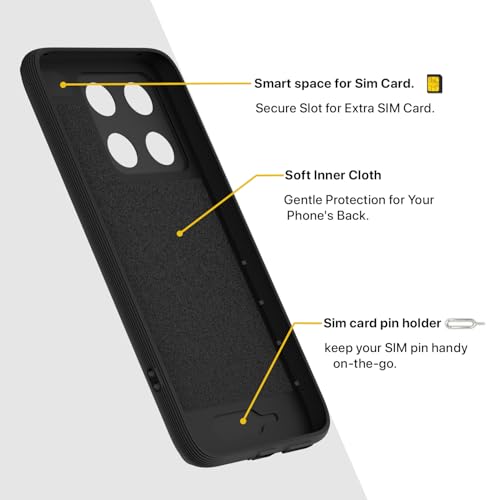 Image of Outlouders Back Cover for Motorola Moto Edge 70 Pro 5G | Full Camera Protection | TPU Soft Flexible Shockproof Bumper Case (Black)