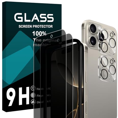 対応 iPhone 16 Pro Max ガラスフイルム 覗き見防止 ガイド枠付き 【2+2 枚セット-国産旭硝子】 iPhone16 pro max 覗き見防止 フィルム 2枚 + レンズ保護フィルム 2枚 アイフォン 16プロ マックス 液晶 保護フィ