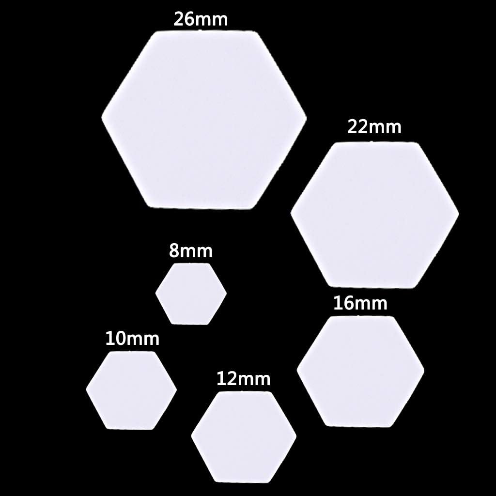 Hexagon Templates Set Of 100 Quilting Sewing Craft Six Sizes Template For Children Adults Handmade Accessory Supply