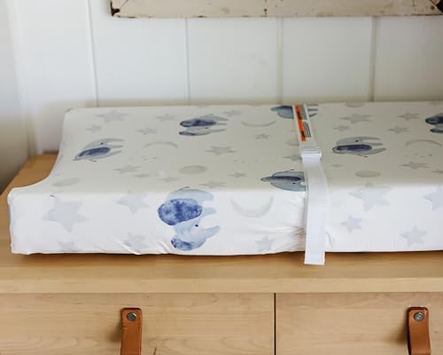 Image of Baby Changing Pad Cover 2-Pack for Boys, Girls (Watercolor Elephant) - Premium Fitted Sheets Baby Diaper Changing Table Cover - Buttery Soft Cotton Blend