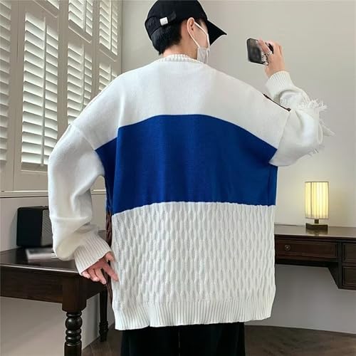 Men's Color Block V Neck Sweater Cardigan Kintted Casual Sweater Relaxed Fit Long Sleeve Sweaters3