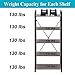 BON AUGURE Industrial Bookshelf, Etagere Bookcases and Book Shelves 5 Tier, Rustic Wood and Metal Shelving Unit (Dark Gray Oak)
