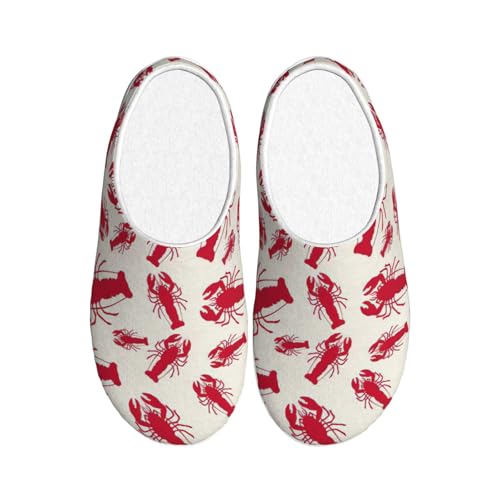 Pantoufles d'hiver peluche EdWal chaussons chauds antidérapants homard 39