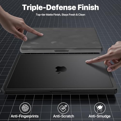Image of Soonjet Anti-Crack for MacBook Pro 14 inch Case | 2026-2021 M5 M4 M3 M2 M1 Pro /Max | 100% Match Official Color | Protective Hard Shell Laptop Cover|Armor Black