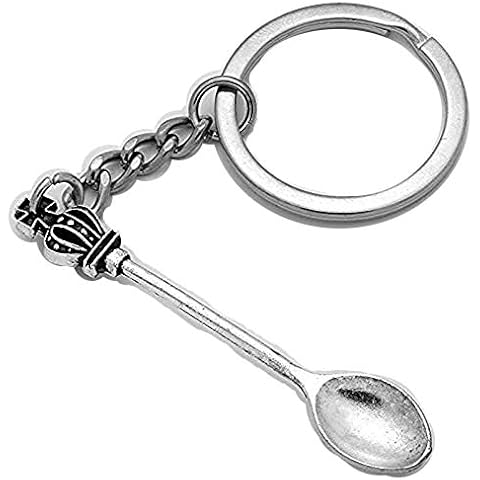 Crown Mini Tea Spoon Snuff Necklace for Women Pendant Necklace Keychains Spoon Key Chains (Keychain) Cover