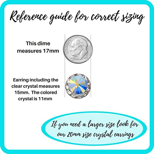 PammyJ Bridal Earrings | 15mm Crystal Round Earrings3