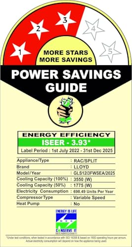 Image of Havells-Lloyd 1 Ton 3 Star Inverter Split AC (5 in 1 Convertible, Cools Up To 52C, Smart 4 Way Air Swing, Turbo Cool, Installation Check, 100% Copper, White with Silver Deco Strip, GLS12I3FWSEA)