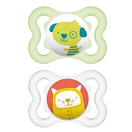 Image of MAM Air Baby Pacifier, for Sensitive Skin, Sterilizer Case, 2 Pack, 0-6 Months, Unisex