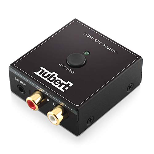 Nubert HDMI ARC Cinch Adapter | extrahiert das HDMI ARC Signal des TV | analoger Ausgang | Stromversorgung via beiliegendem USB Kabel | Original Nubert Zubehör | Schwarz | 1 Stück