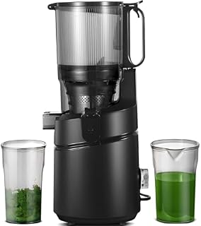 AMZCHEF Automatyczna sokowirówka All-in-One, otwór 135 mm i 1,8 l sokowirówka do warzyw i owoców, 250 W, zwycięzca testu z potrójnym filtrem, kolor czarny