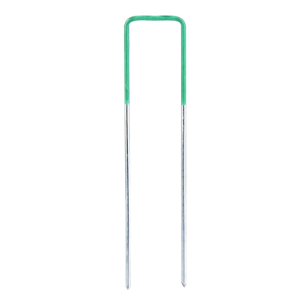 XIASABA Clavos de césped 100 piezas de césped artificial verde en U, clavijas galvanizadas de metal, grapas de hierba para jardín XIASABA Clavos de césped 100 piezas de césped artificial verde en U, clavijas galvanizadas de metal, grapas de hierba para jardín