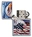 Zippo Mazzi Bald Eagle with Flag Pocket Lighter, Street Chrome, One Size