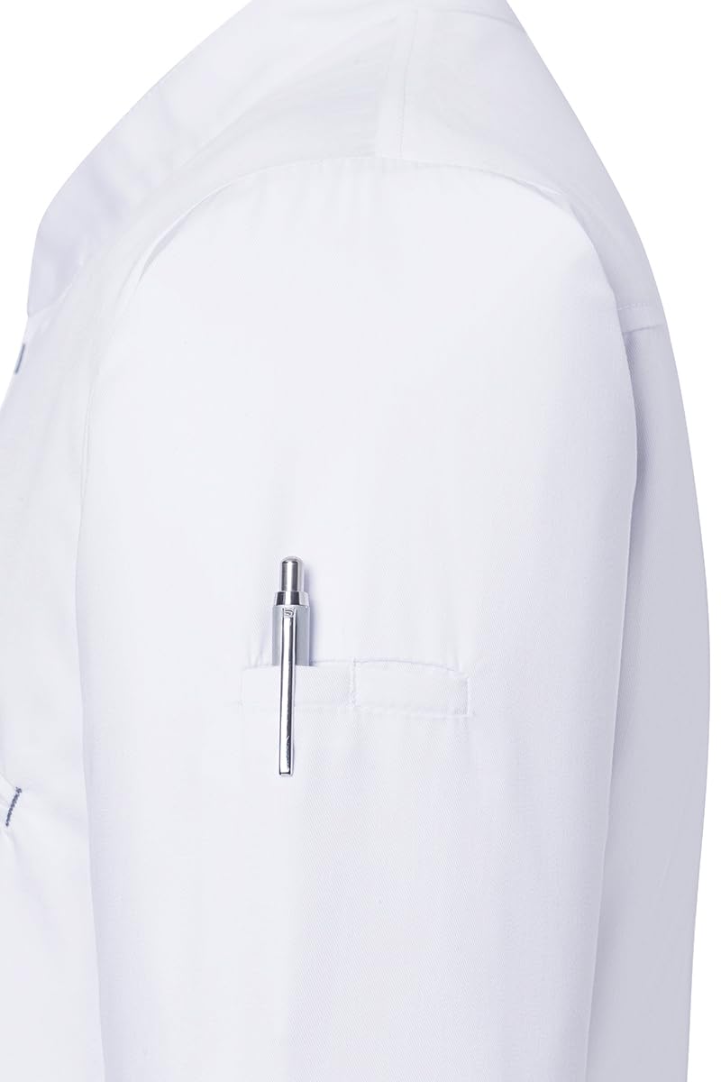 Karlowsky Herren Kochjacke MODERN-Touch Kurzarm Stehkragen Druckknöpfe Polyester/Baumwollmix waschecht pflegeleicht