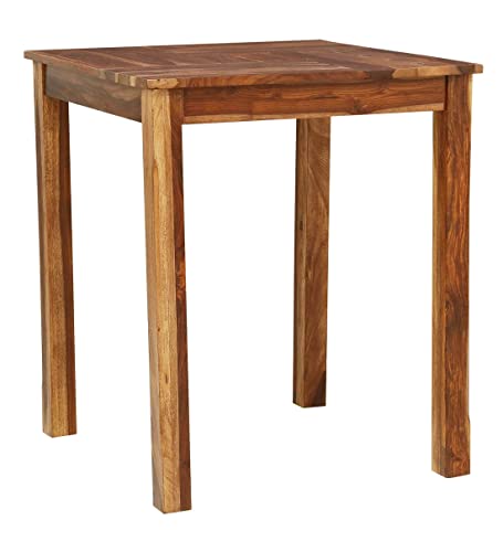 Image of Wooden Bar Dining Table Set 2 Seater /High Bar Chair Dining Table for Home and Living Room (Solid Sheesham Wood, 2 Seater, Teak Finish)