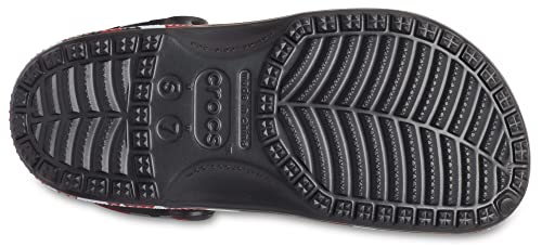 Image of Crocs Unisex-Adult Classic Camo Clogs, Black /Red, 13 Men /15 Women