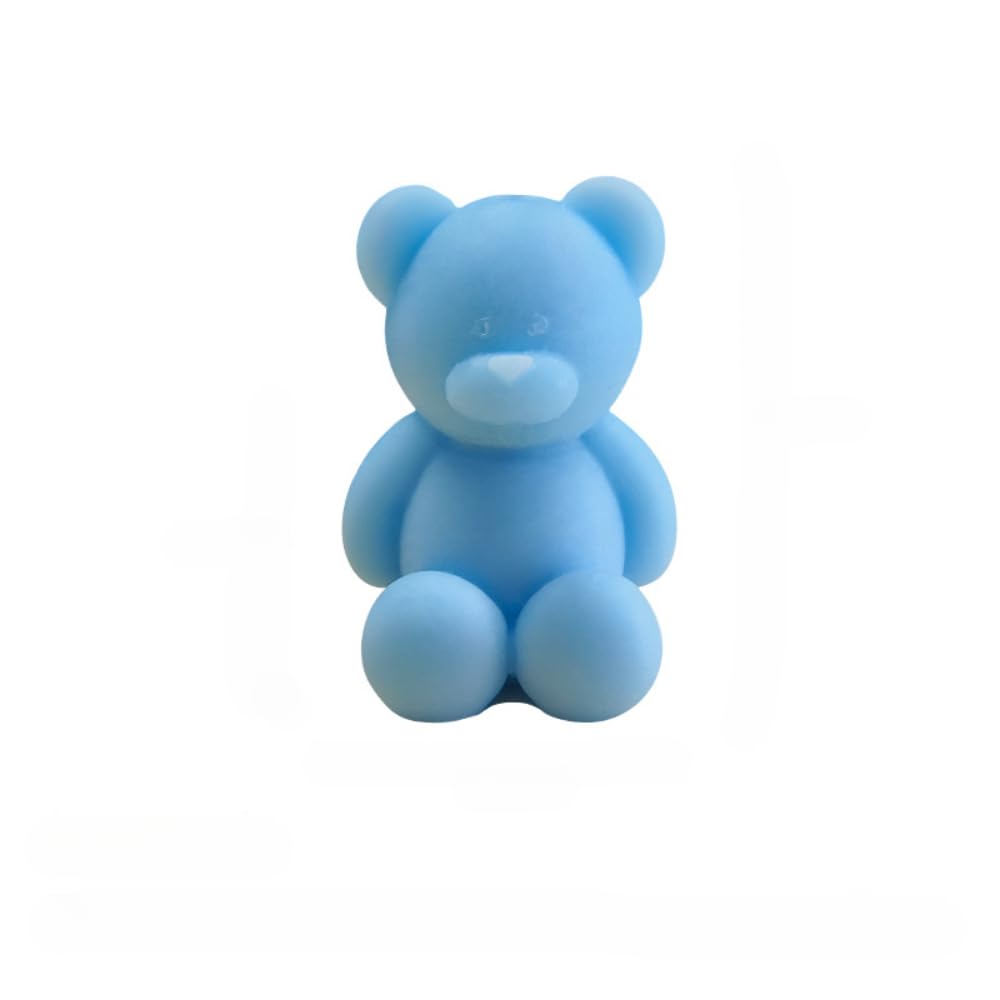 Magecubiku Blue Bear Shaped Aromatherapy Candle Set, Mini Scented Candles, Birthday And Mother's Day Gift (Blue)