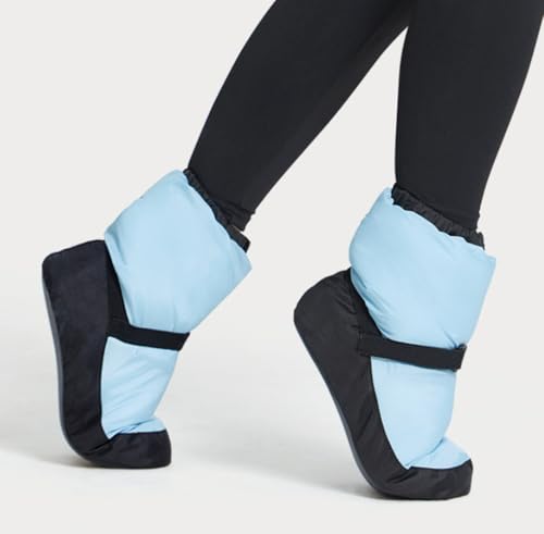 Ballet Warm Up Booties for Women, Flat Dance Shoes Ankle Boots with Strap2