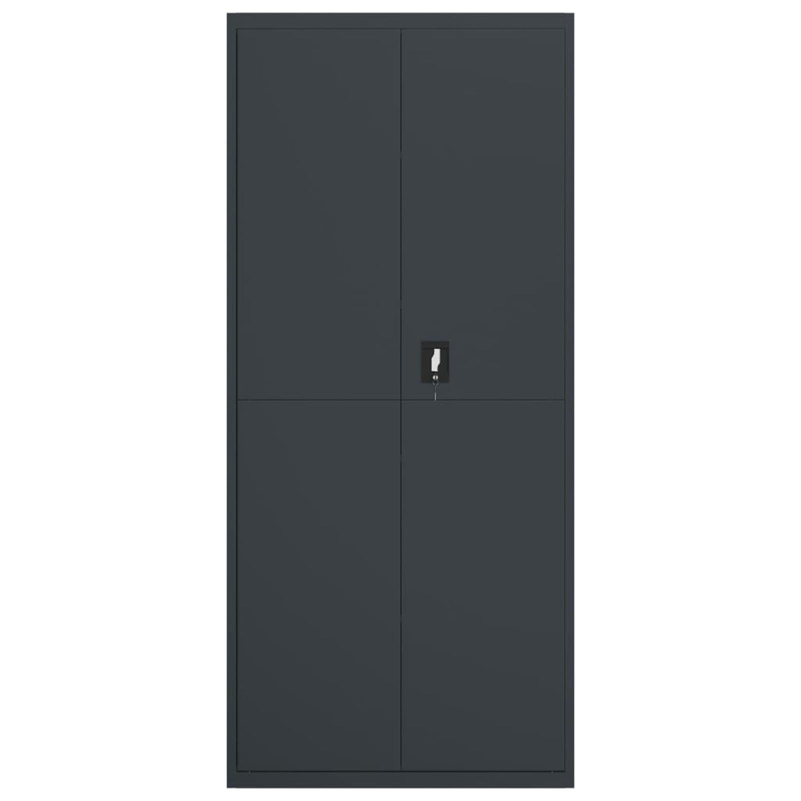 LAPOOH Armadio Classificatore Antracite 90x40x200 cm in Acciaio,Armadi Archivio,Armadio Classificatore,Armadi da Ufficio,Schedario da Ufficio -339763