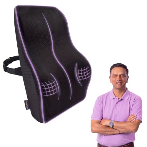 Image of Careforce Lumbar Support Cushion Orthopedic Back Rest Pillow Memory Foam Cushion for Office Chair, Car & Home Ergonomic Back Support for Pain Relief, Posture Correction & Spine Alignment, S