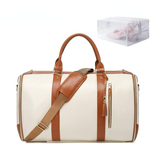 Jenni Travel Bag 2.0 Roller Rdition, Convertible Jenni Bag 2.0 with Removable Wheels, High Capacity Jenni Bag with Shoe Compartment (Beige)