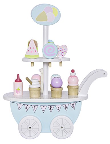 Preisvergleich Produktbild JaBaDaBaDo"Eiswagen" Pastell Holz Spielwagen Eiscreme Wagen Verkaufswagen Verkaufstand Spielladen Kinderzimmerdeko ausgefallen