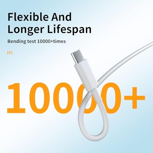 Image of Sounce 80W Flash USB Type C Charging Cable for Vivo V30 /V29 /V28 /V27 /V25 /V23e /V23 pro /V21 5G /Iqoo Neo 9 pro /12 5G /Neo 7 pro /Z7 /Z7S /Z6 Lite /11 /Z6 44W /T2, Data Sync & Fast Charging Type-C Cable - White