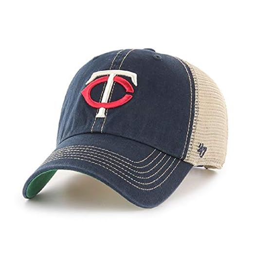 '47 MLB Trawler Mesh Clean Up Adjustable Hat, Adult One Size Fits All (Minnesota Twins Navy)